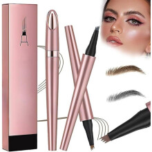 Pcs Magic Eyebrow Pencil - 4-Tip Fork Eyebrow Pencil - 3D Waterproof - With 4 Tips - Light Gray-Brown