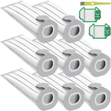 Pack of 8 vacuum cleaner bags for Vorwerk Kobold VK7 FP7, premium quality filter bags, with 2 protective filters