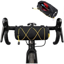 Borsa da manubrio per bicicletta, borsa a tracolla anteriore per bici da strada, mountain bike, accessori per ciclismo, nera