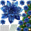 Fiori artificiali - Natale - Stella di Natale - 20 pezzi - Blu - Scintillanti - Steli e clip 1