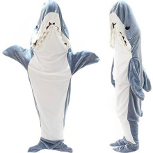 Adult Pull-On Shark Blanket, Shark Blanket, Super Soft and Comfortable Flannel Hoodie