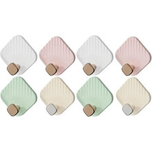 8-Piece Adhesive Plastic Wall Hooks, Self-Adhesive Wall Hooks for Coats, Towels, Bathrobes, Picture Hanging System (No Drilling Required)