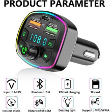 Trasmettitore FM Bluetooth per auto, adattatore Bluetooth per auto, radio MP3, lettore musicale, accendisigari Bluetooth per auto