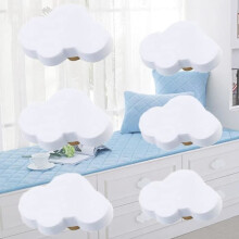 Set van 6 wolkvormige meubelknoppen voor kindermeubels, houten commodegrepen voor kinderen, houten meubelknoppen, zachte commodegrepen, kastknoppen