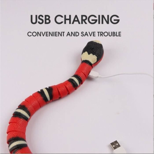 Smart Sensor Snake Toy - SURENHAP - White - Realistic 3D - Flexible Movement - For Cats 1