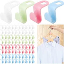 Hanger Hooks, 80 Pieces Hanger Connection Hooks, Mini Cascading Hangers Organizer for Wardrobe/Closet Door Hanger