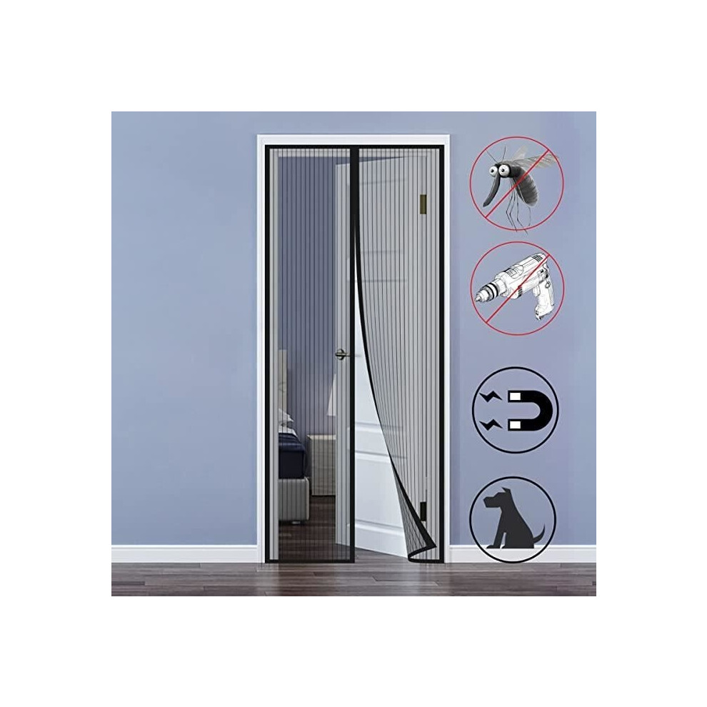 Mosquito Net Door - Noname - 100 X 220 Cm - Magnetic - Ultra Fine Mesh - Automatic Closing 9301941277140