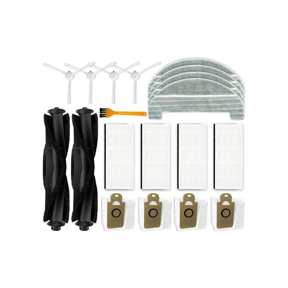 19-Piece Replacement Accessory Set For The Ultenic T10 Robot Vacuum Cleaner, Including 2 Main Brushes, 4 Side Brushes, And 4 Hepa Filters. 9301941278116