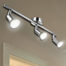 LED Ceiling Light with 3 Adjustable Spotlights, 3 x GU10 6W Bulbs, Modern LED Spotlight Fixture for Kitchen, Hallway, Living Room and Bedroom