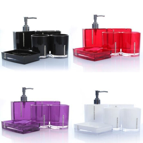 Bathroom Accessories - 5-Piece Set - Black Resin - Eco-Friendly - Practical 2