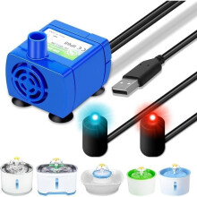 Cat Fountain Pump, DR-DC160 Replacement Pump with LED Light for Cat Water Fountain (No Adapter)