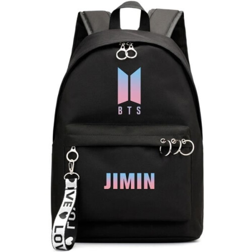 JIMIN Kpop BTS Σακίδιο πλάτης Bangtan Boys Σχολική τσάντα ταξιδιού τσάντα ώμου Jungkook-Μαύρο