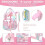 Zaino trasparente - LECOO - Rosa - PVC resistente - Tasche multiple - Ideale per bambini 3