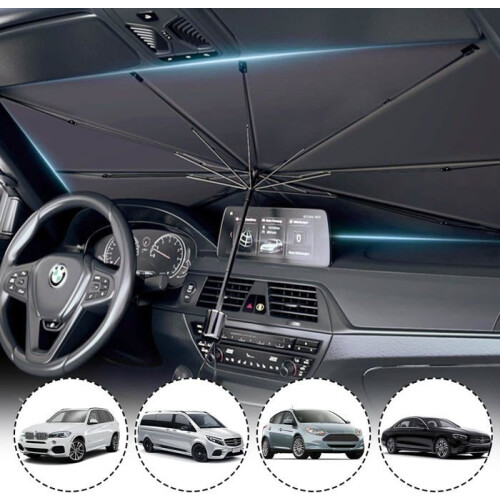 Car Windshield Sunshade, Umbrella Sunshade for Car Front Windshield, Folding Windshield, UV Protection, Thermal Insulation 1