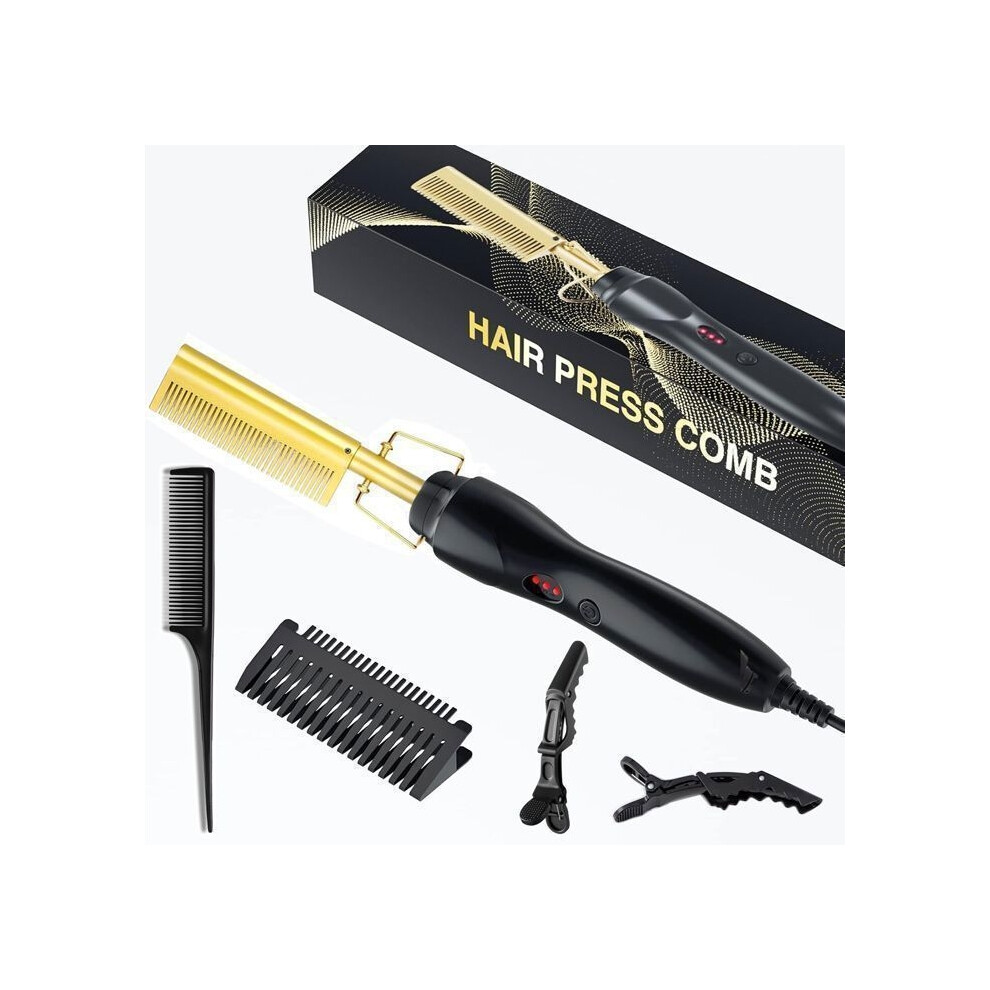 Aihontai Heated Comb, Electric Hair Straightener, Hair Beauty Comb For Curly Hair, Curling Comb, Adjustable Temperature
