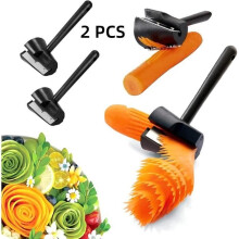 Vegetable Cutter - Not specified - 2 in 1 - Plastic and Stainless Steel - 20.5 x 3.7 x 4 cm - Black