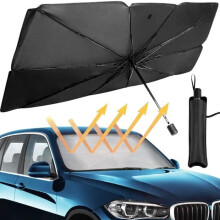 Foldable car windshield sunshade umbrella windscreen sun protection with storage bag