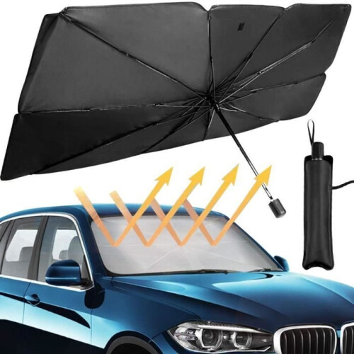 Foldable car windshield sunshade umbrella windscreen sun protection with storage bag