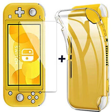 Nintendo Switch Lite 5.5" -konsolin ja kahden karkaistun lasin näytönsuojat - pehmeä silikonikalvo - Yuan Yuan