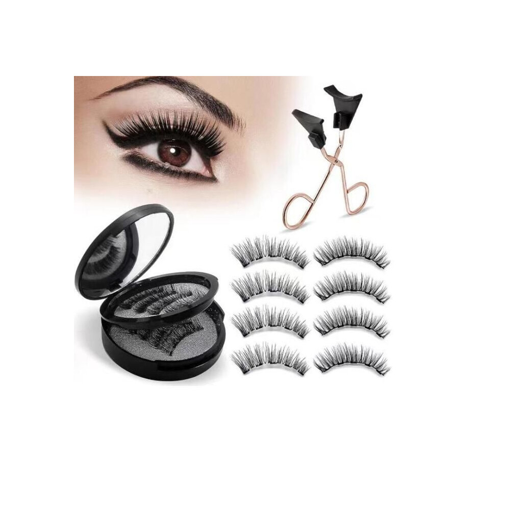 Magnetic False Eyelashes, Reusable False Eyelashes, Glue-Free, Waterproof Mink False Eyelashes With Natural Look And Applicator Aihontai
