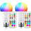 2PCS E27 10W Color Changing Dimmable LED Bulbs, 12 Color Choices, 21 Key Remote Control 1