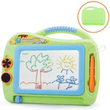 Magic Board - Erasable Slate - 2 Magnetic Stamps - 17.5x11.7 cm - Green