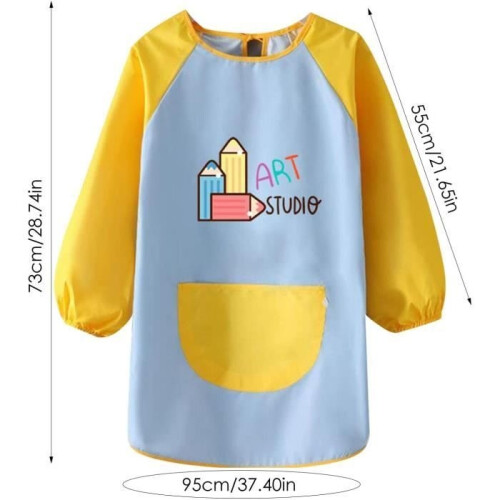 Grembiule da pittura per bambini - Impermeabile - Maniche lunghe - Comodo - Età 8-12 1