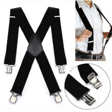 Men 50mm Extra Wide Adjustable Elastic Mens Suspenders Braces