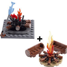 ( Light Yellow)MOC Notice Board Building Blocks Bee Farm Fountain Bonfire Stove Medieval Town Street View Water Wall Bridge Road Sign Brick Toy
