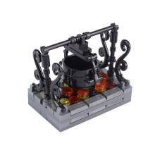 (B24-12-1)MOC Notice Board Building Blocks Bee Farm Fountain Bonfire Stove Medieval Town Street View Water Wall Bridge Road Sign Brick Toy