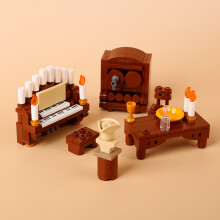 (B11-66)MOC Notice Board Building Blocks Bee Farm Fountain Bonfire Stove Medieval Town Street View Water Wall Bridge Road Sign Brick Toy