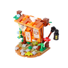 (B4-61-1)MOC Notice Board Building Blocks Bee Farm Fountain Bonfire Stove Medieval Town Street View Water Wall Bridge Road Sign Brick Toy
