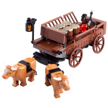 (B5-13)MOC Notice Board Building Blocks Bee Farm Fountain Bonfire Stove Medieval Town Street View Water Wall Bridge Road Sign Brick Toy