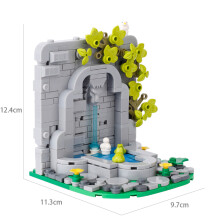 (B2-73)MOC Notice Board Building Blocks Bee Farm Fountain Bonfire Stove Medieval Town Street View Water Wall Bridge Road Sign Brick Toy