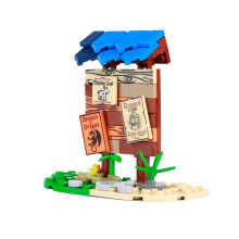 (B23-26-2)MOC Notice Board Building Blocks Bee Farm Fountain Bonfire Stove Medieval Town Street View Water Wall Bridge Road Sign Brick Toy