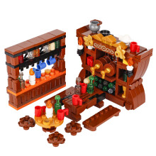 (B27-49)MOC Notice Board Building Blocks Bee Farm Fountain Bonfire Stove Medieval Town Street View Water Wall Bridge Road Sign Brick Toy