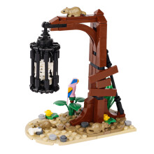 (B28-42)MOC Notice Board Building Blocks Bee Farm Fountain Bonfire Stove Medieval Town Street View Water Wall Bridge Road Sign Brick Toy