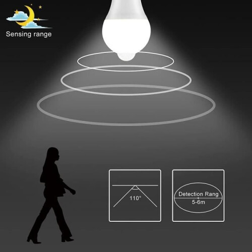 B22 LED Bulb - Pack of 2 - Motion Sensor - 12W - 1020lm - Cool White 6000K 2
