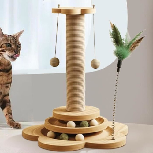 Kratzbaum – 40 cm – Holz – Sisal – 4-in-1-Katzenbaum 2