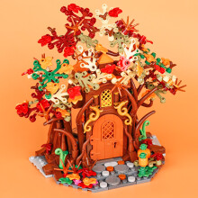 (B28-40)MOC Notice Board Building Blocks Bee Farm Fountain Bonfire Stove Medieval Town Street View Water Wall Bridge Road Sign Brick Toy