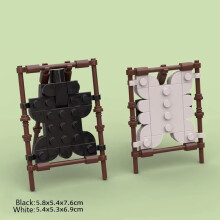 (B34-1-2)MOC Notice Board Building Blocks Bee Farm Fountain Bonfire Stove Medieval Town Street View Water Wall Bridge Road Sign Brick Toy
