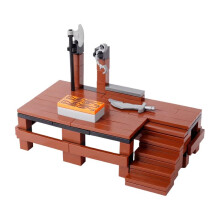 (B20-38)MOC Notice Board Building Blocks Bee Farm Fountain Bonfire Stove Medieval Town Street View Water Wall Bridge Road Sign Brick Toy