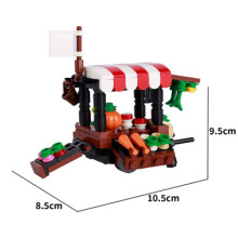 (B23-37-2)MOC Notice Board Building Blocks Bee Farm Fountain Bonfire Stove Medieval Town Street View Water Wall Bridge Road Sign Brick Toy