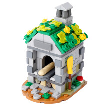 (B4-63-1)MOC Notice Board Building Blocks Bee Farm Fountain Bonfire Stove Medieval Town Street View Water Wall Bridge Road Sign Brick Toy