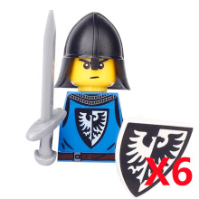 (B18-29-1-6PCS)Medieval MOC Soldier Figure Building Blocks Roman Warrior Egyptian Pharaoh Peasant Witches Militia Weapon DIY Mini Toy Gift T019
