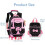 Rolling Backpack - LECOO - Girl's Model - Pink - 6 Wheels - Comfortable and Practical 2