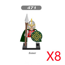 (XH471-8PCS)Medieval MOC Soldier Figure Building Blocks Roman Warrior Egyptian Pharaoh Peasant Witches Militia Weapon DIY Mini Toy Gift T019