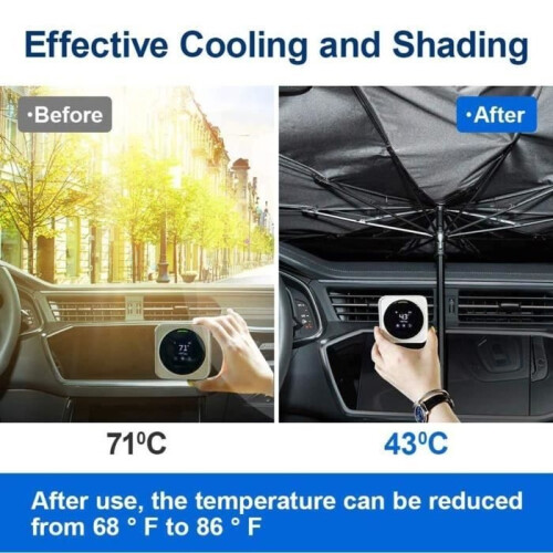 Foldable car windshield sunshade umbrella windscreen sun protection with storage bag 1