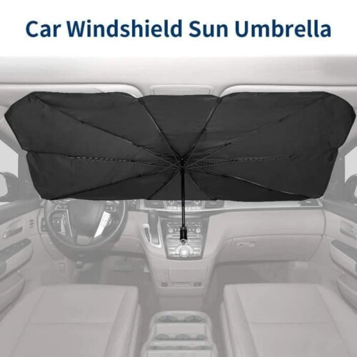 Foldable car windshield sunshade umbrella windscreen sun protection with storage bag 2