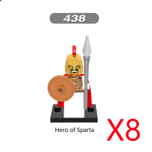 (XH438-8PCS)Medieval MOC Soldier Figure Building Blocks Roman Warrior Egyptian Pharaoh Peasant Witches Militia Weapon DIY Mini Toy Gift T019